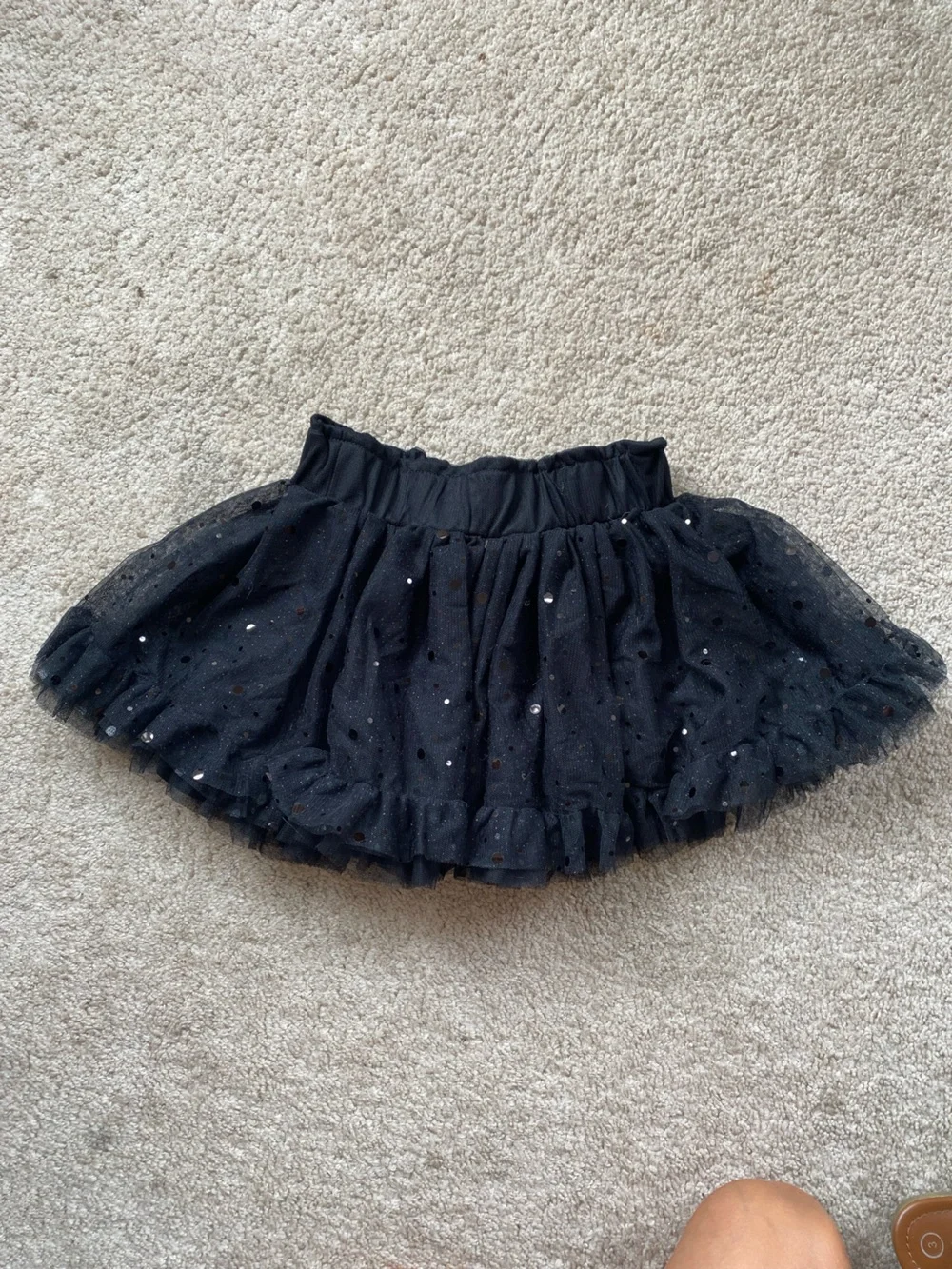 Hello Kitty Black Tulle Skirt with Silver Sequin